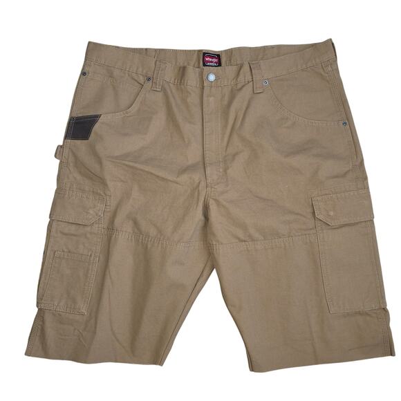 Wrangler Workwear Khaki Cargo Homemade Shorts Brown Men Sz 40 - Picture 1 of 5